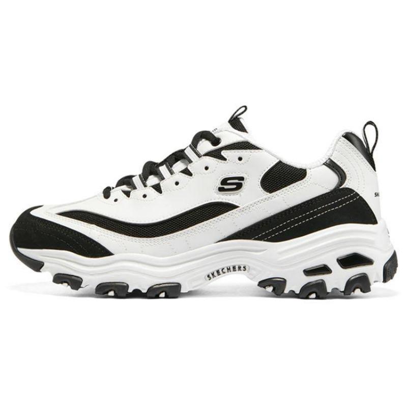 Skechers D LITES 1.0 Men Low Top Chunky Sneakers White Black 894129-WBK 41