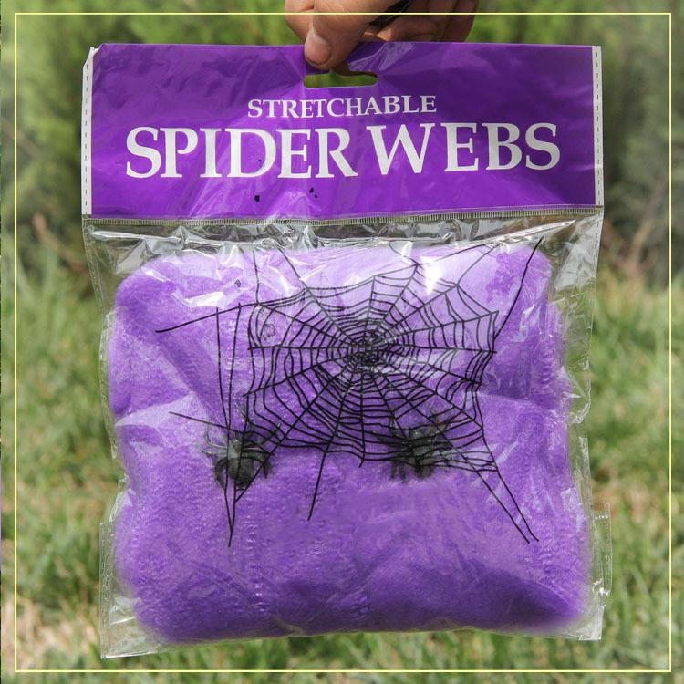 Artificial Spider Web Super Stretch Cobwebs Fake Spiders Scary Party Scene Decor Horror Party Scene House Props Halloween Decor