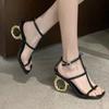 Fashion Women Sandals 2024 New Summer High Quality Peep Toe Sandals Casual Elegant Luxury High Heels Sandals Women Shoes for Women