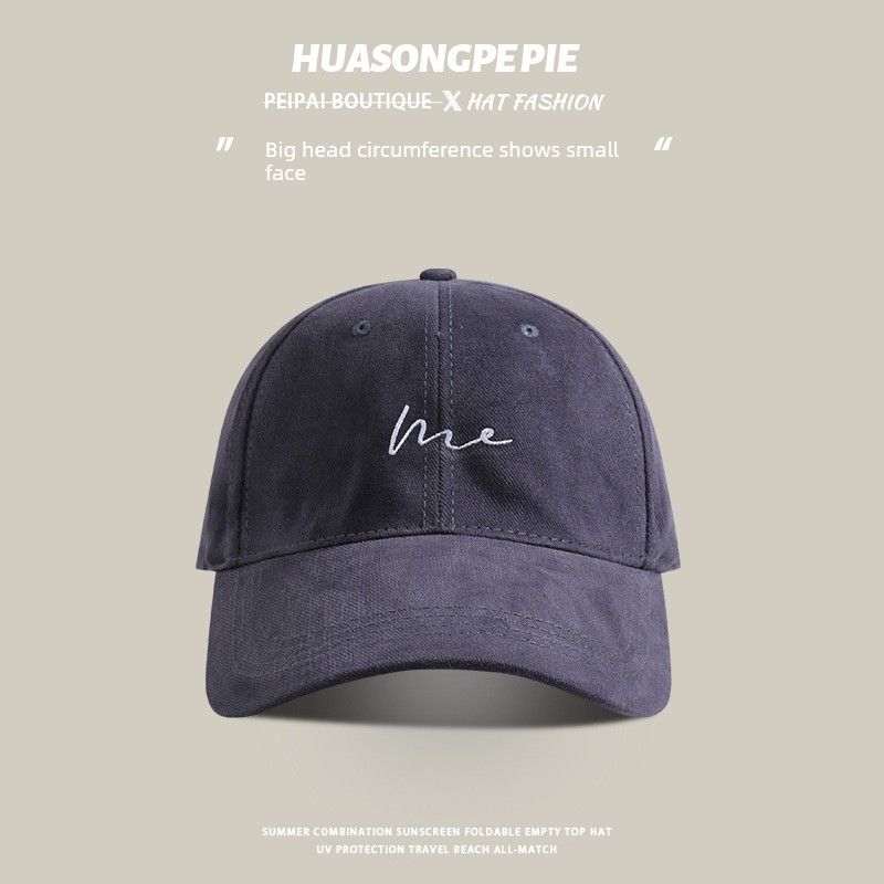 

Brushed Big Head Circumference Women s Face Small plus Size Deepening K-style Easiest for Match Sun Protection Sun Hat Outdoor Student Peaked Cap Men C2740 navy blue Regular head circumference