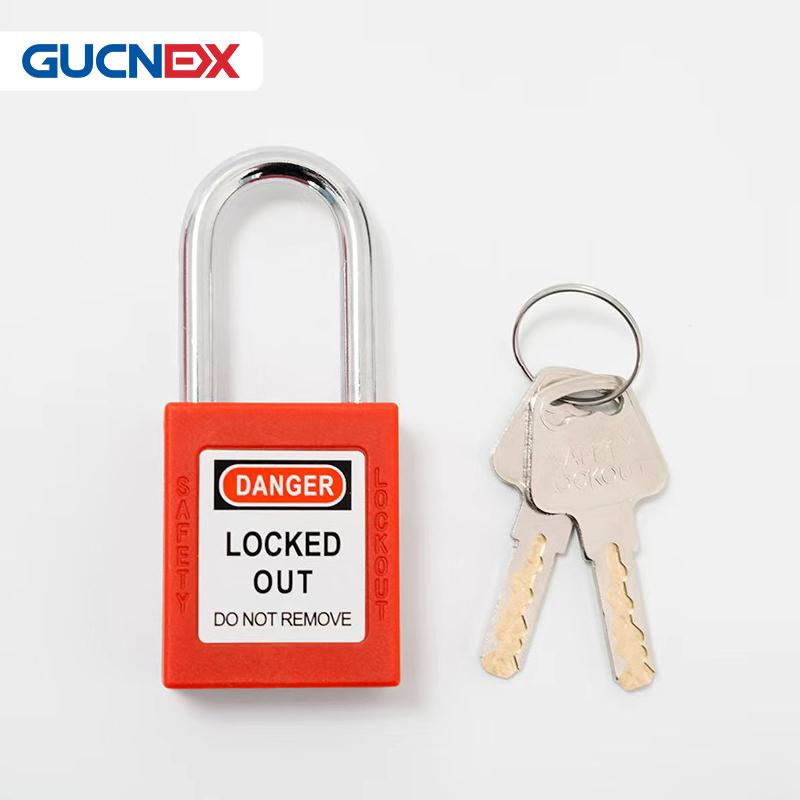 GUCNEX Custom Ka Multi-Color Nylon & Steel Shackle Keyed Safety Padlock OEM 38mm Model G38S for Industrial Use (Black,Padlock&Nylon) чёрный