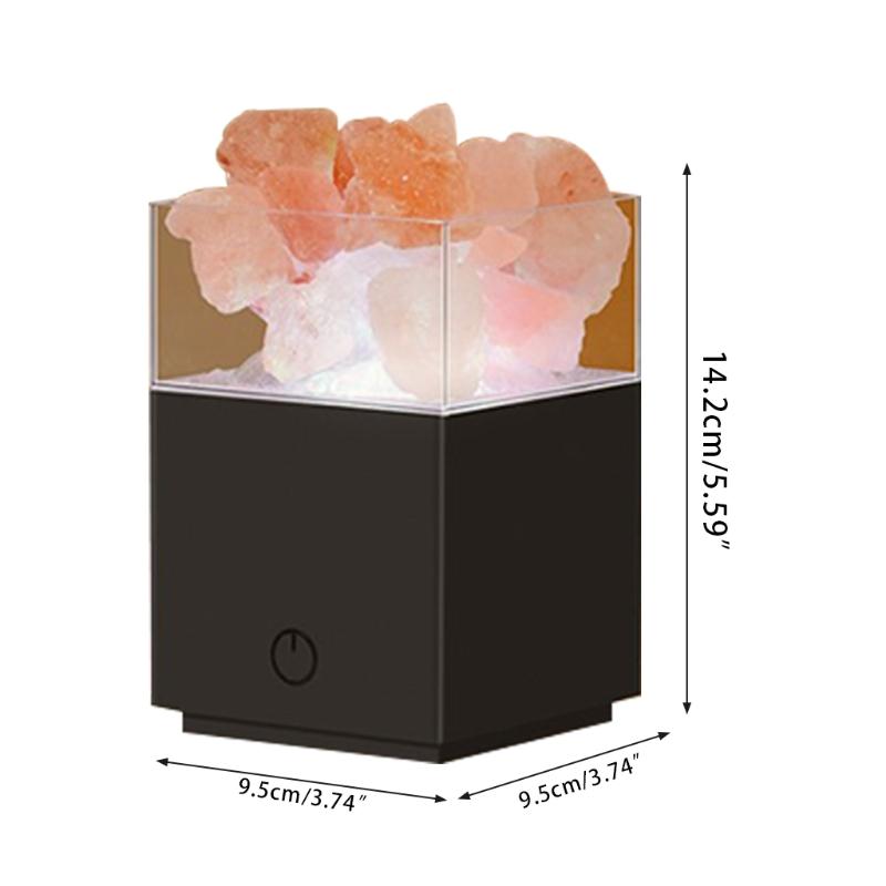Natural Crystal Salt Lamp with Remote Control Projector Night Light X3UC