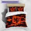 Netherlands Football Printed Bedding 3 Piece Set Cozy Breathable Bed Cover Set as Housewarming Holiday Gift