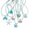 Blue Beaded Beaded Necklace Starfish Shell Starfish Choker Premium Shell Necklace  Daily Wear