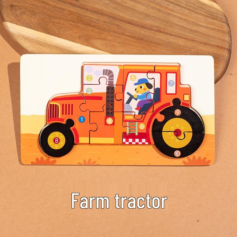 Children's 3D Wooden Animal Transportation Puzzle - Early Education & Fun Toy