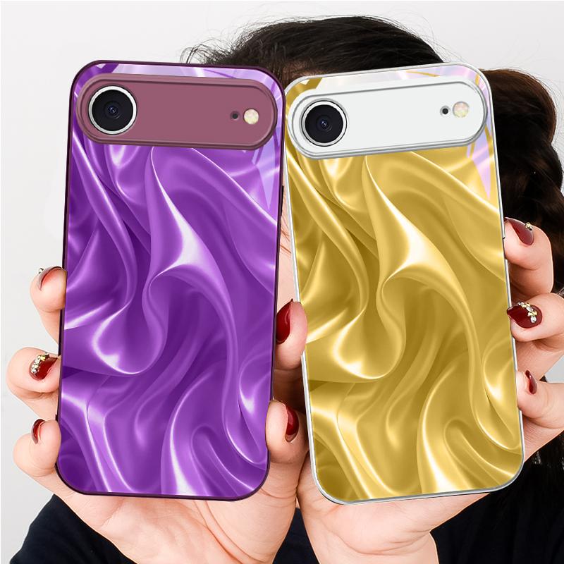 The golden silk of waves For iPhone 17 Air 16 E 15 14 13 Plus 12 mini 17 Pro Max 11Pro XR X 16E 7 8 11 Tempered Glass Phone Case