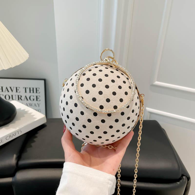 Fashionable Hand-held Small Crossbody Round Bag, Light Luxury Single-shoulder Crossbody Chain Bag