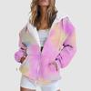Veste zippée dégradée mode Sweat à capuche pour femme Automne et Hiver Sweat à capuche décontracté Sweat à capuche zippé Manteau chaud pour femme Hauts