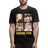 Banana Fish Mens Crew Neck T-Shirts Casual Tops Tee Training Cotton