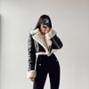 Autumn and Winter Women's Fashion Fur One Short Street Spice Biker Suit Jacket