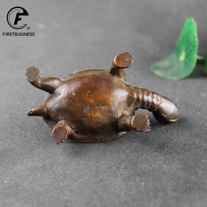 Solid Copper Turtle Statue Desktop Ornaments Vintage Brass Tortoise Figurines Toy Model Home Decorations Accessories Tea Pet