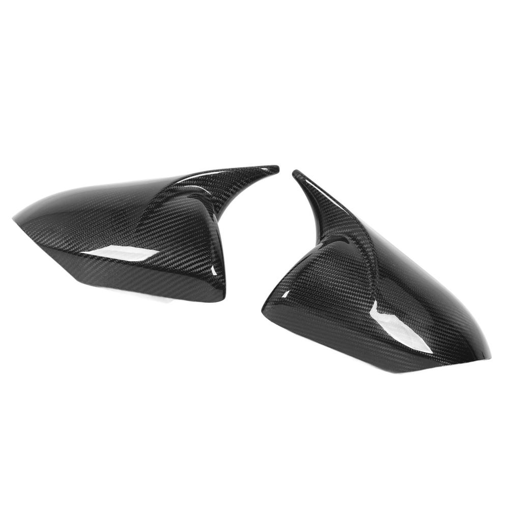 1 Pair Rearview Mirror Cap Carbon Fiber Horn Style Protective Side Wing Mirror Cover Cap