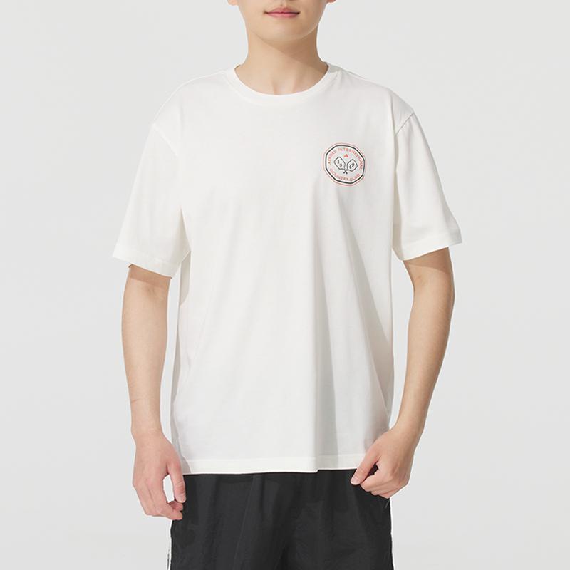 Adidas SS25 Ležérní tričko s kulatým výstřihem, módní, s krátkým rukávem, pánské topy, bílé JN2512
