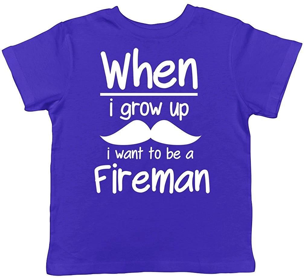 When I Grow Up I Want To be a Fireman Childrens Kids Boys Girls T-Shirt 160