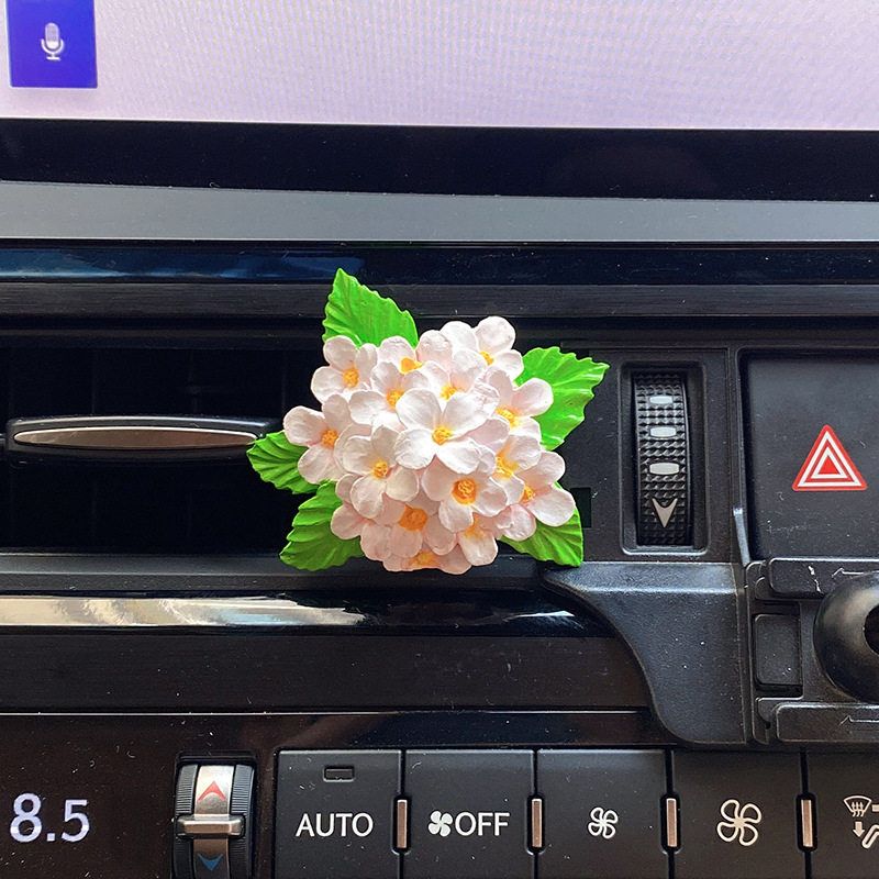 

Lilac Flower Aroma Diffuser Stone Car Air Freshener Vent Car Perfume Car Decoration Flower Car Interior Decoration Ornament for Women Gradient Pink Lilac (Free 5ml Perfume)