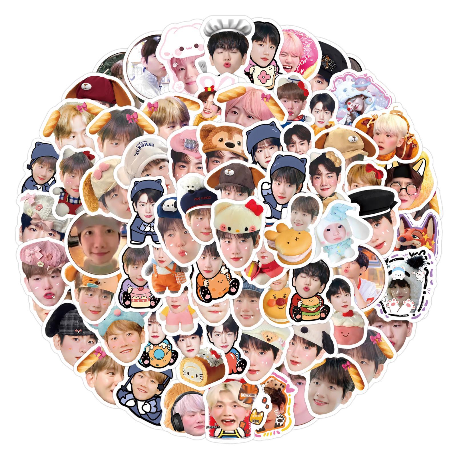 105 Baekhyun Cartoon Graffiti Stickers for Skateboards & Notebooks