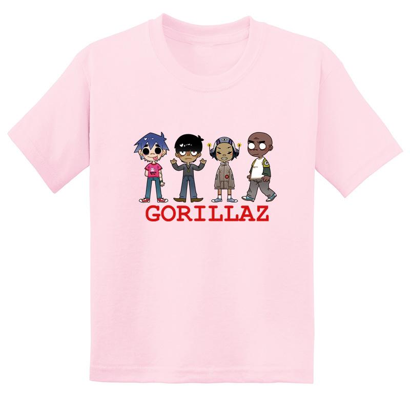 Hot-selling Gorillaz Rock Band Printed Summer Fashionable Pure   Short-sleeved T-shirt for Boys and Girls