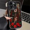 Phone Case for iPhone 17 Air 16E 15 16 Pro Max Catrina Beautiful Rose Girl Skull Cover 14 Plus 13 12 Mini Soft Shell Silicone Fu