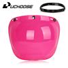 Authentic Bubble Mirror Motorcycle Helmet Three Button Type Retro Style Helmet Lenses Bubble Shield Visors Helmet Accessories
