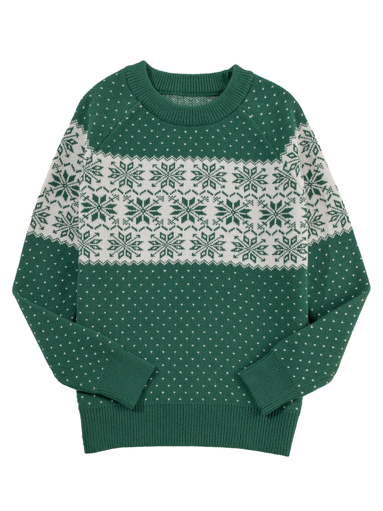 

Женский жаккардовый вязаный пуловер Shiying - Свитер с круглым вырезом в европейском и американском стиле для осенне-зимней моды Small зелёный