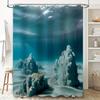 Underwater Cave Shower Curtain Blue Mystical Ice Formations 3D Printed Bath Decor Size Customizable for Any Bathroom