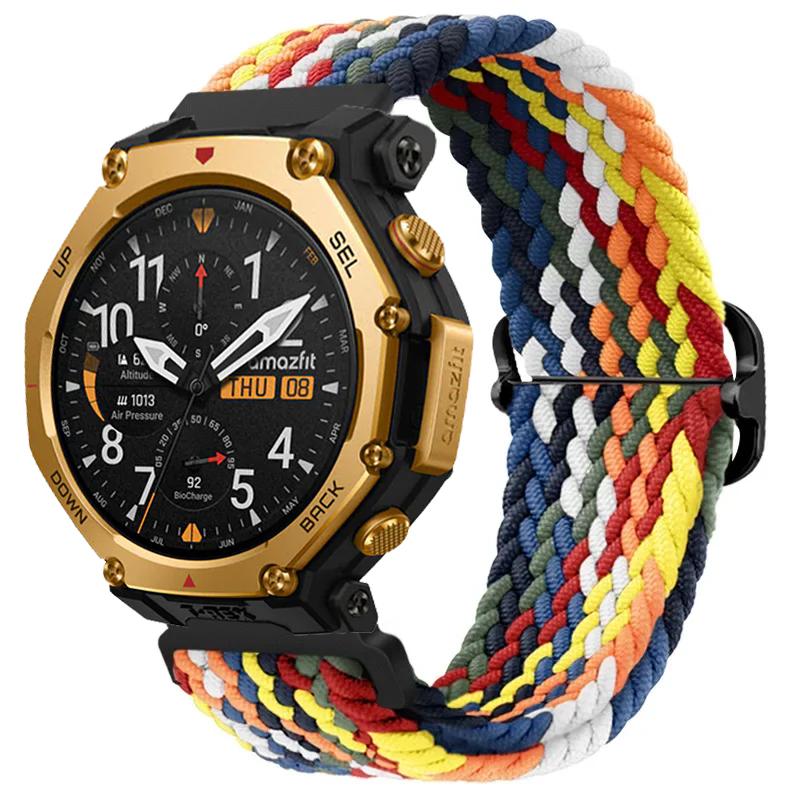 20/22mm Nylon Braided Strap For Amazfit T-Rex3 Pro 44/48mm/Helio Comfortable Band Huawei Watch 5/4 GT6-5-4 Pro 46mm Accessories