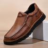 Mens Genuine Leather Casual Shoes Men Vintage Male Hiking Shoes Soft Breathable Walking Loafers Man Classic Lace-Up Sneakers