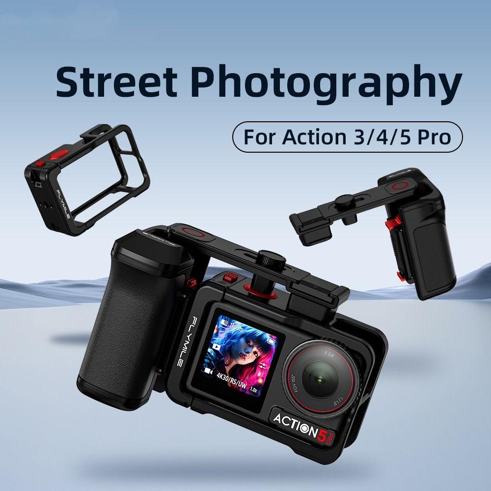 Schnellverschluss Xplorer Griff-Kit Griff Kunststoffgriff Metallrahmen Street Grip Halterahmen für DJI Osmo Action 5 Pro/4/3