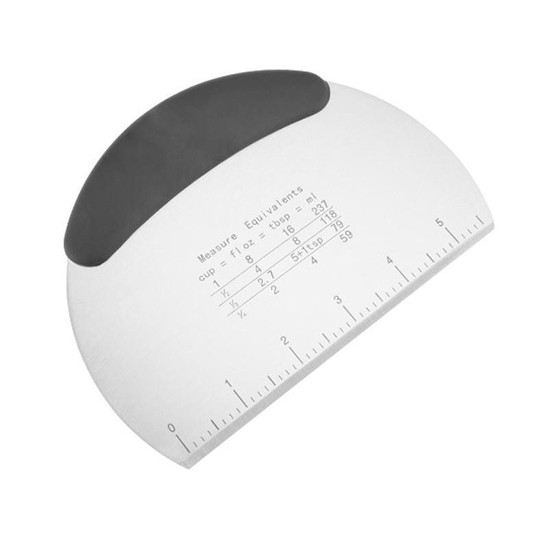 Stainless Steel Dough Cutter Flour Cutter with Scale Rice Noodle Scraper Pastry Scraper Chopper Pizza Divider for Baking Kitchen