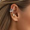 SHIXIN Fashion Rhinestone Multi-layer Clip Earring for Women Creative Simple C Ear Cuff Non-Piercing Ear Clip Set Trendy Jewelry