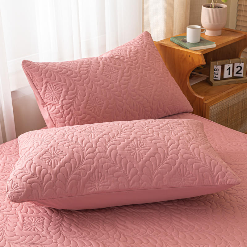 1 Pc Waterproof Quilted Pillowcase Solid Color Pillow Cover Case 48x74cm Pillowcover