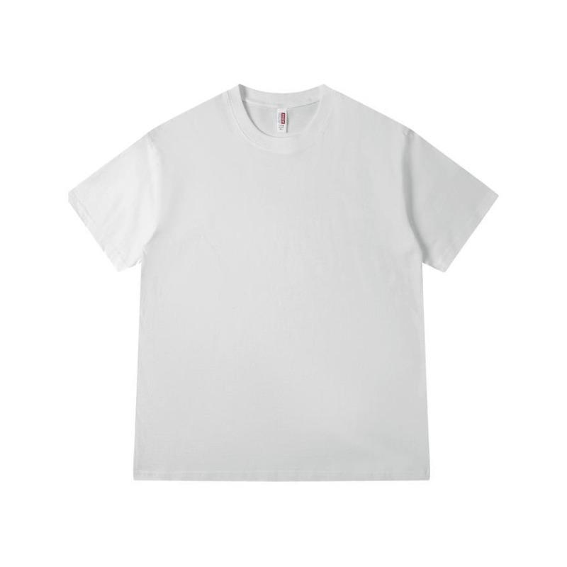 Gram heavy solid color crew neck T-shirt loose men's and women's same group clothes short-sleeved fashion versatile cultural shirt