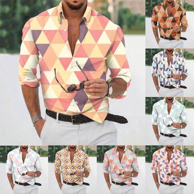 Designer Spring Summer Men's Casual  3D  Halloween Printing Hawaii Shirt Blouse Long Sleeve Shirts