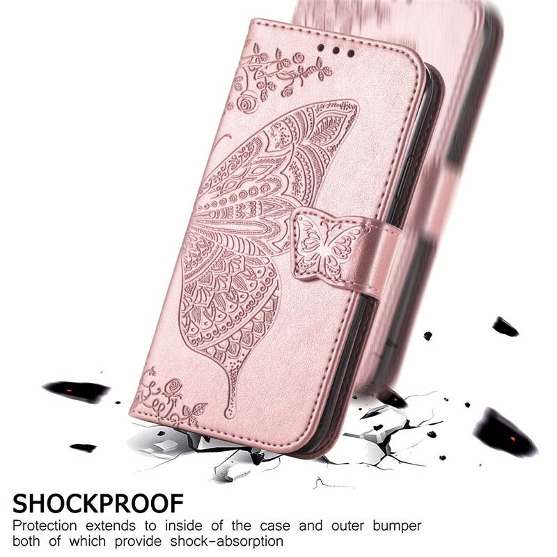 Para OPPO A6 A6C A6S A6T A6X A16 A16S A36 A55S A56 A76 A96 Pro 4G 5G Funda Cartera de Cuero Plegable Soporte para Tarjetas Mariposa Linda