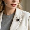 Decorative Coat Brooch Spider Pin for Women Men, Faux Crystal Gothic Alloy Insect Badge Brooch, Halloween Punk Vampire Costume Accessories Cosplay