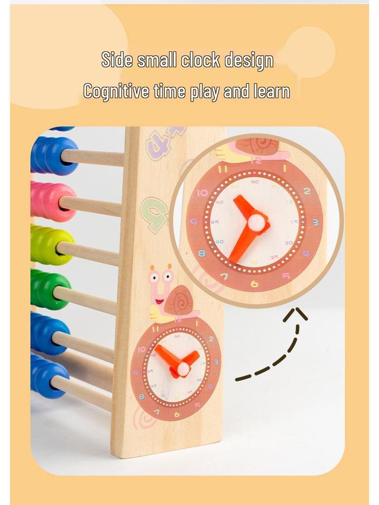 Wooden Abacus for Elementary Math - Counting Frame for Grades 1, 3, 5, 9, and 10.