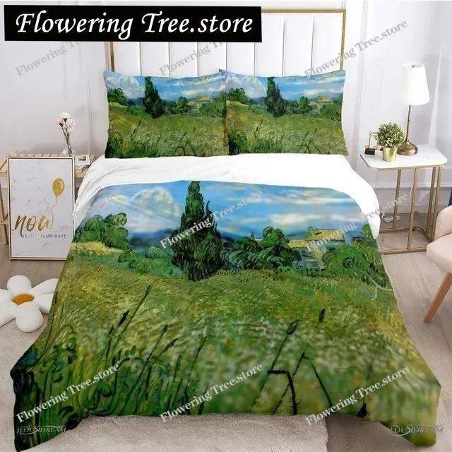 Van Gogh Art Cute Kawaii Duvet Cover Comforter Bedding set Soft Quilt Cover and Pillowcases for Teens SingleDoubleQueenKing