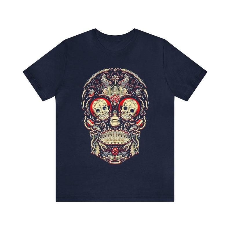 2025 Summer Mexico New Are Selling Mexican Sugar Skull T-shirt Day of The Dead Art Print Gift for Men Men's Breathable T-Shirt