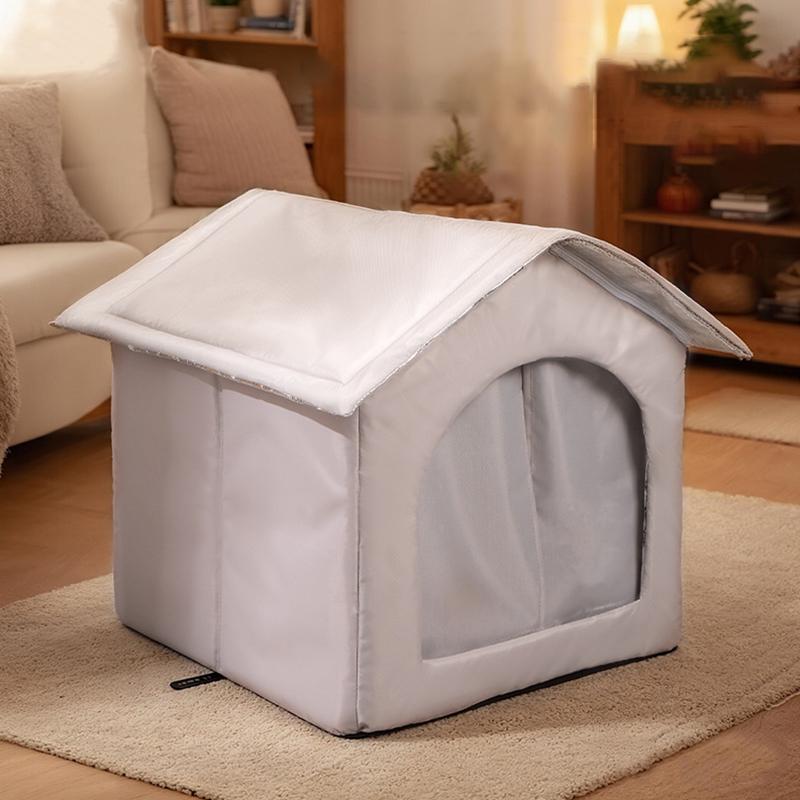 1Pc Cat Dog Large Space Summer/Winnter Pet Air-conditioned House Convenient Oxford Cloth Warm Aluminum Film Closed Pet Nest