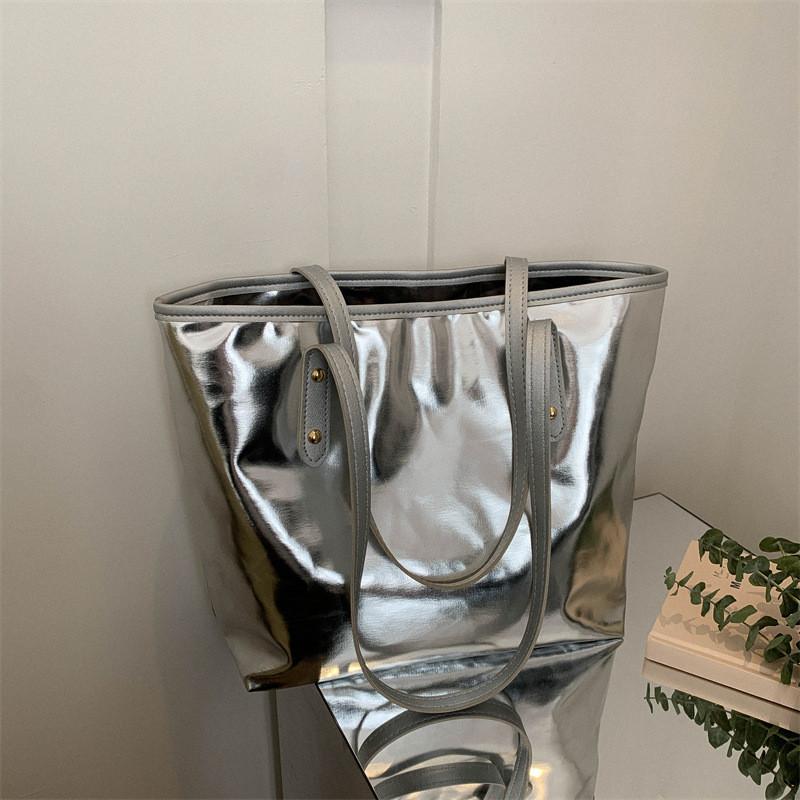 Stylish Urban Simple Design Pu Tote Bag For Women 2023 Large Capacity With Zipper