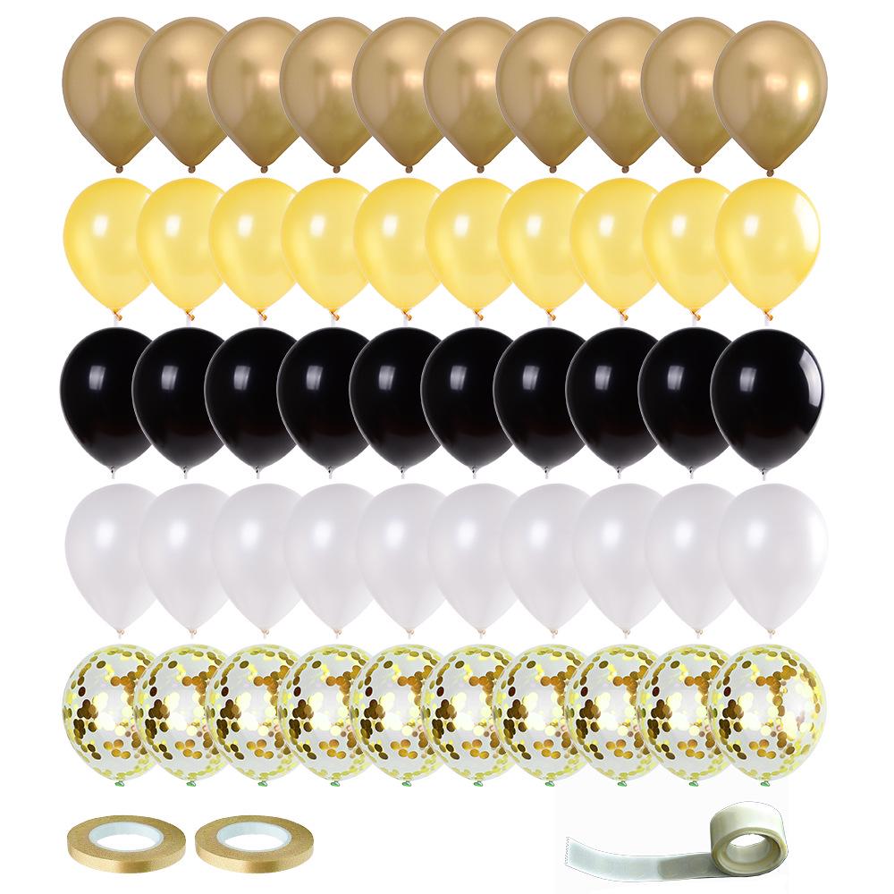 53-Piece Latex Balloon Set for Weddings & Birthdays with Sequin & Metallic Accents