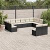 Vidaxl 12-Cz. Garden Furniture Set, With Cushions, Black, Poly Rattan