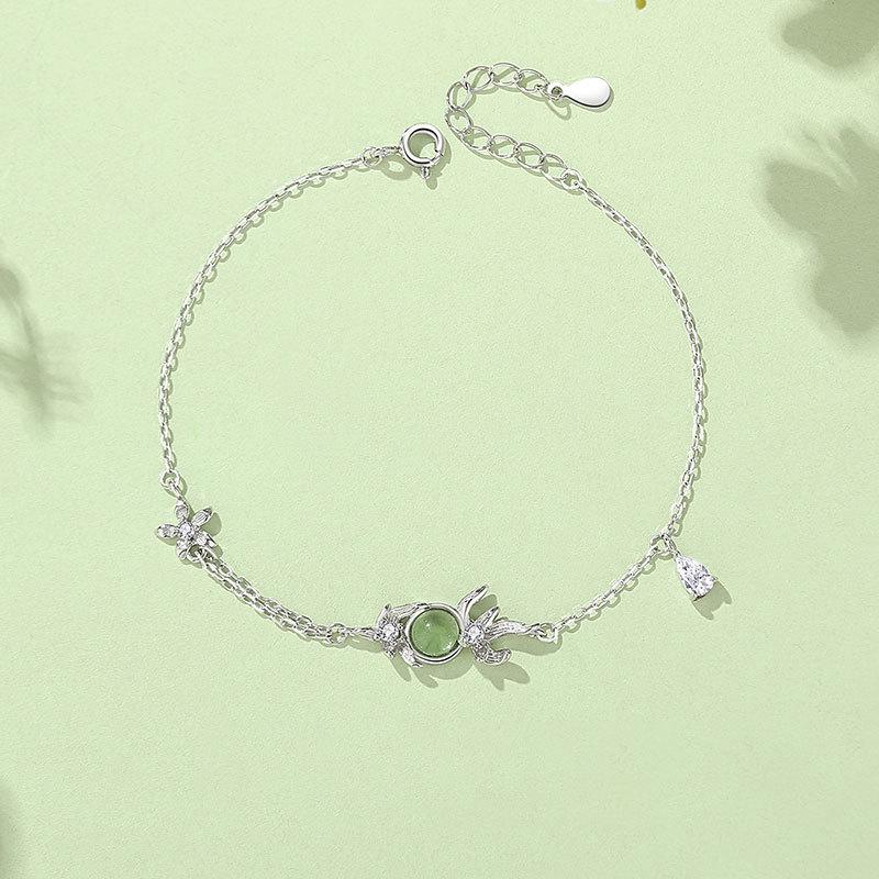 Tichia S925 Sterling Silver Gardenia Bracelet: Fresh, Forest-Inspired Design - Versatile Flower Jewelry for Women. 925 Silver