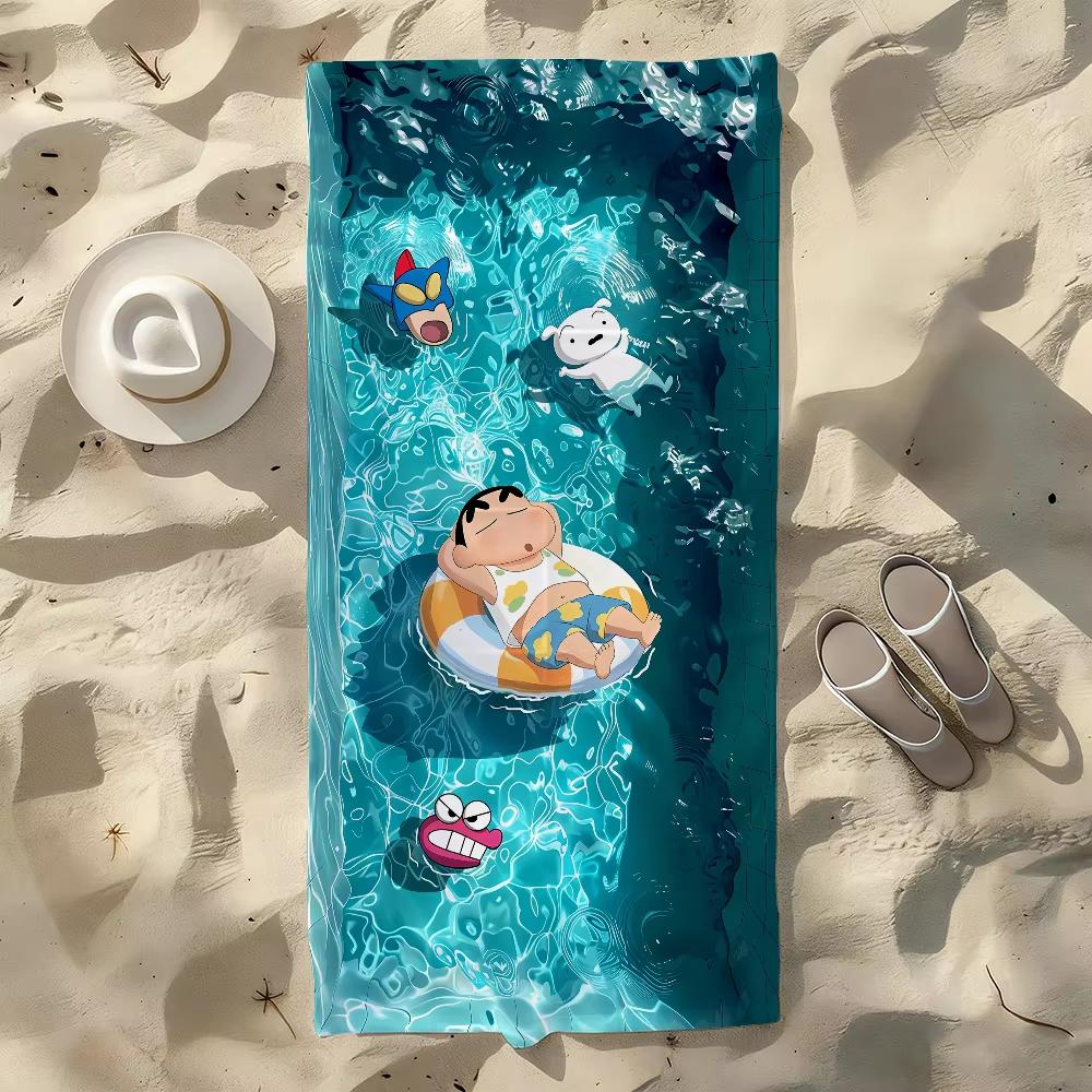 Cartoon Crayon Shinchan Beach Towel, Quick Drying Soft Skin Friendly for Swim Yoga Gym All Season Travel Gift