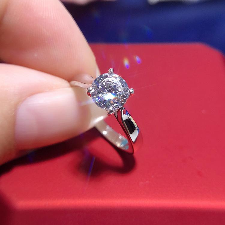 Women's 1 Carat Moissanite Ring, PT950 Platinum, Simple Four-Prong Setting, Brilliant Sparkle & Timeless Design