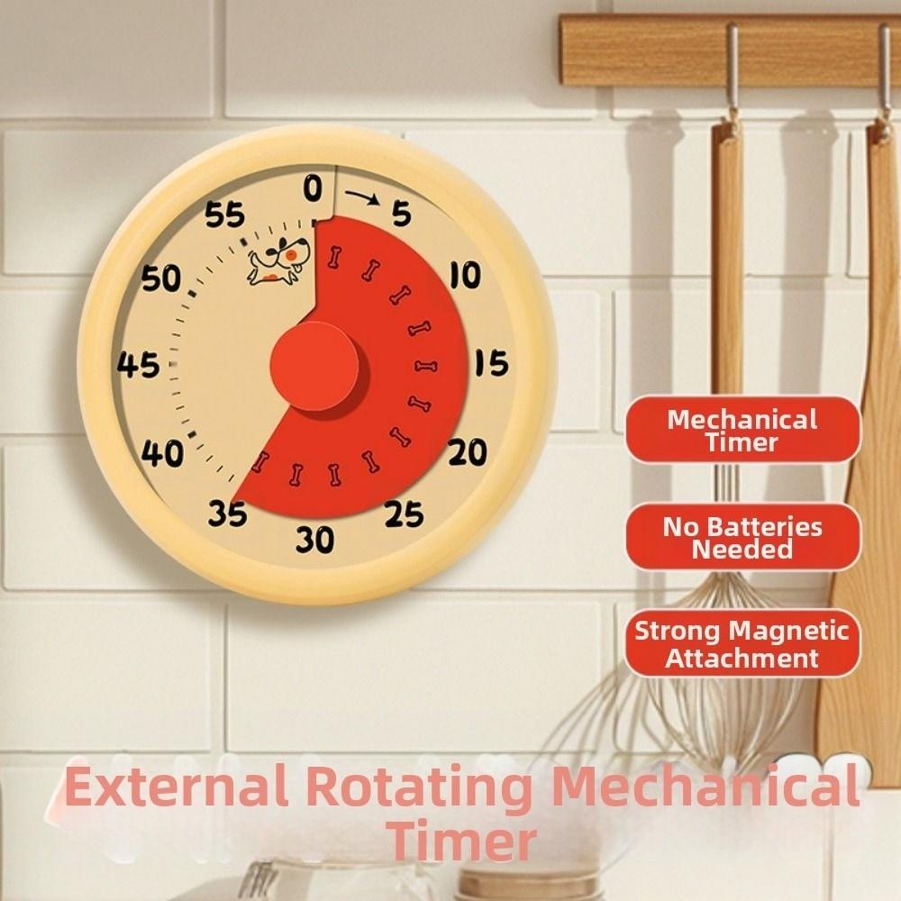 60 Minutes Countdown Alarm Clock Mechanical Kitchen Cooking Timer Visual Timer for Primary School