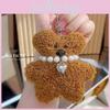 Bear Teddy Jinnew Plush Pendant Pearl Necklace Heart Shaped Design For Decor Bag