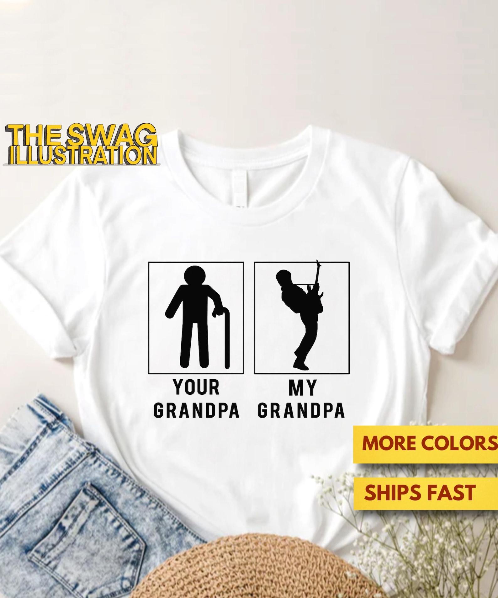 Your Grandpa My Grandpa Awesome Gift Store Shirt, Guitarist Grandpa, Grandson, Granddaughter, Cool Grandpa GifT shirt, Soft Premium Tee 1 L