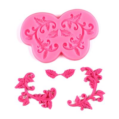 Folha floral fondant bolo silicone chocolate sugarcraft molde de cozimento diy