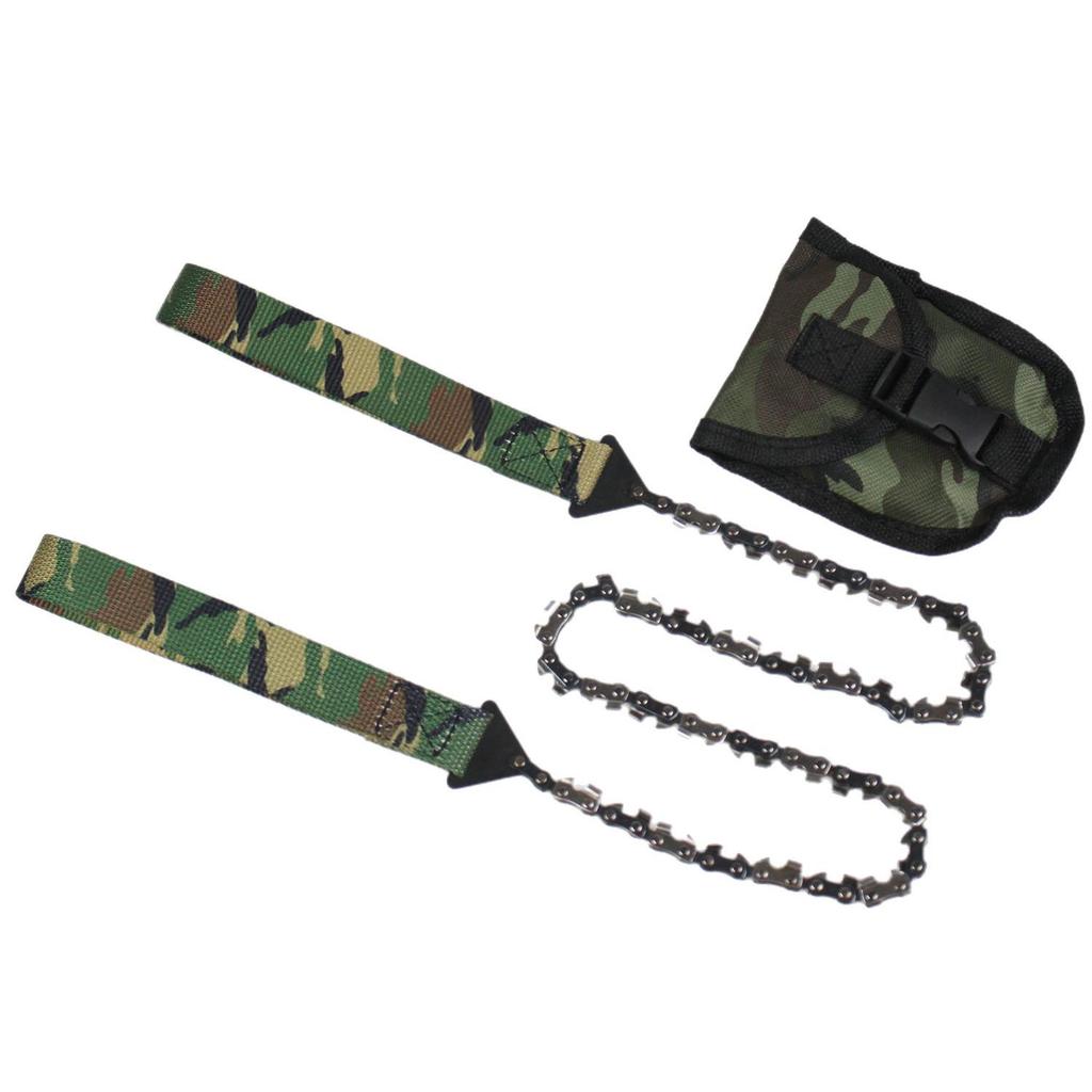 24" 33-Tooth Portable Hand Pull Chainsaw for Outdoor Camping and Survival